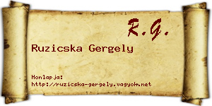Ruzicska Gergely névjegykártya